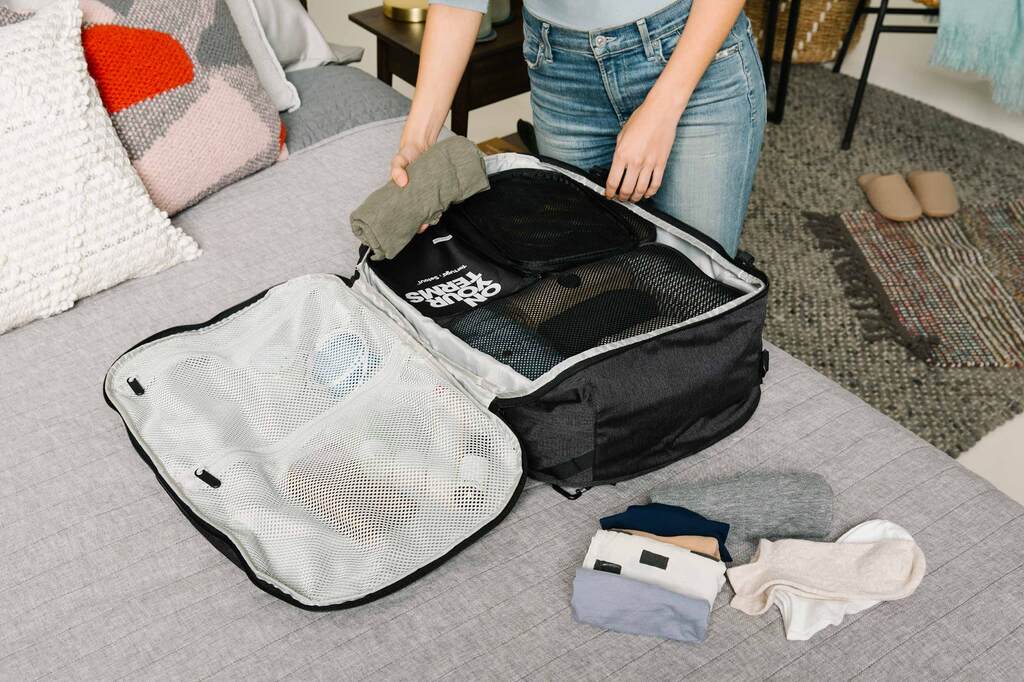 Dryer sheet in suitcase